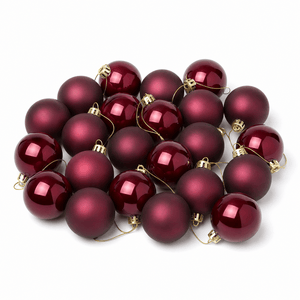 Burgundy Mix Baubles 24pk (3cm)
