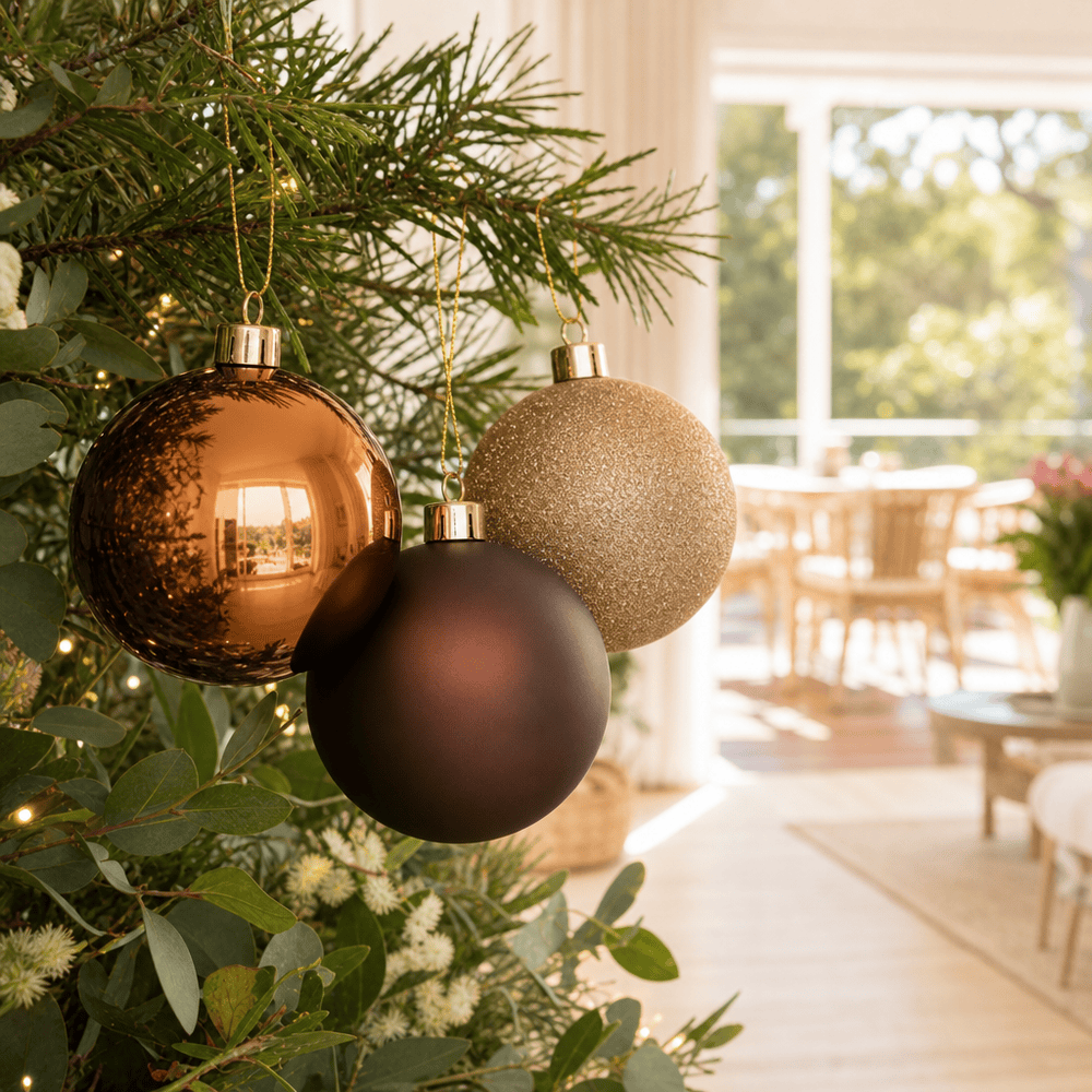 Coffee Mix Baubles 3pk (10cm)