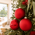 Red Mix Baubles 3pk (10cm)
