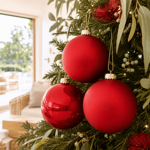 Red Mix Baubles 3pk (10cm)