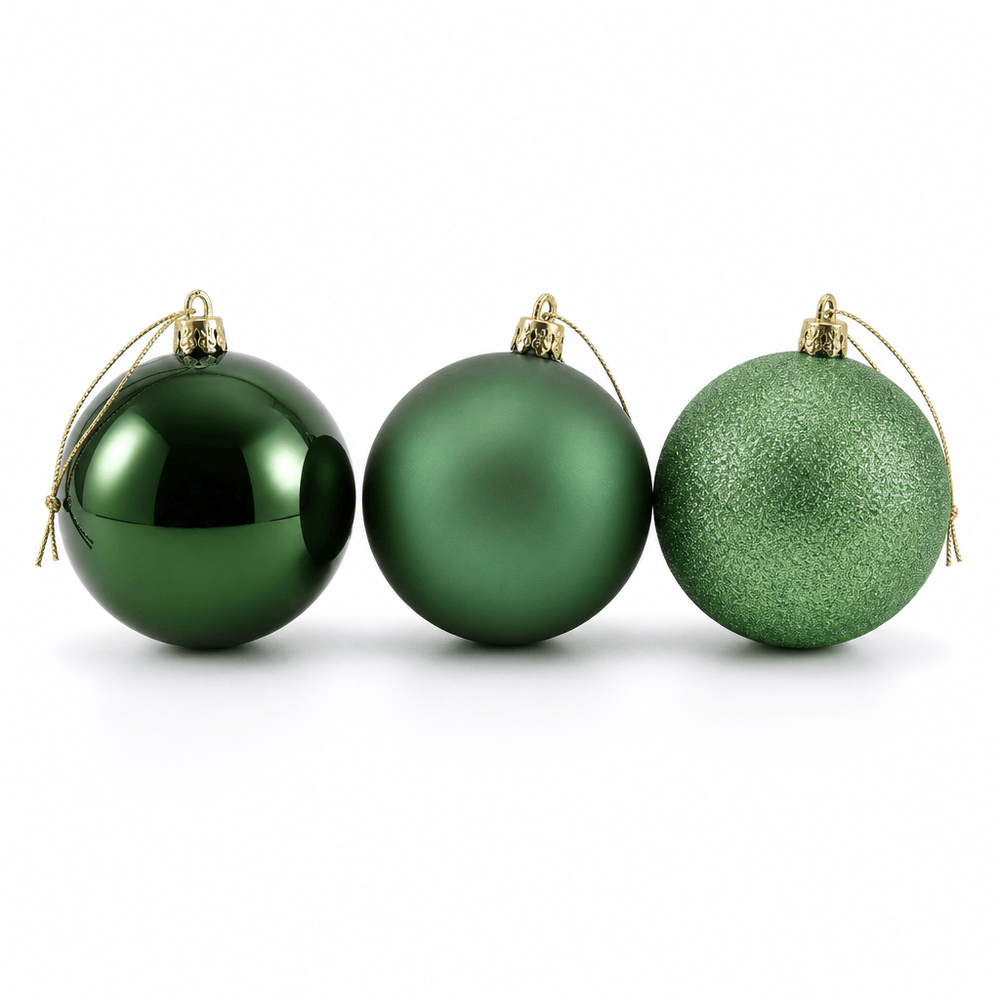 Green Mix Baubles 3pk (10cm)