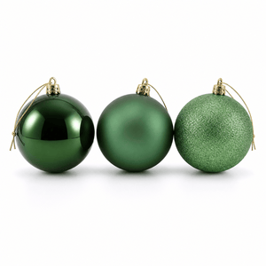 Green Mix Baubles 3pk (10cm)