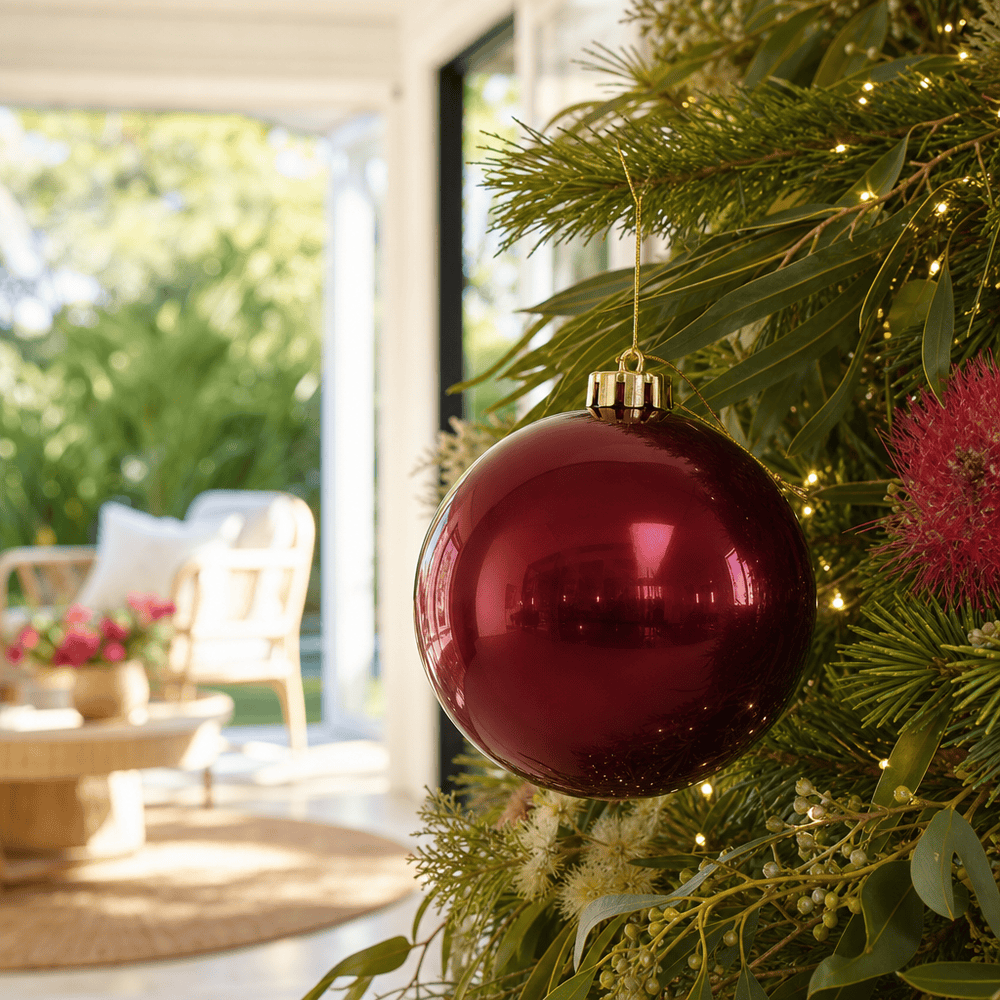 Pearl Bauble Burgundy (15cm)