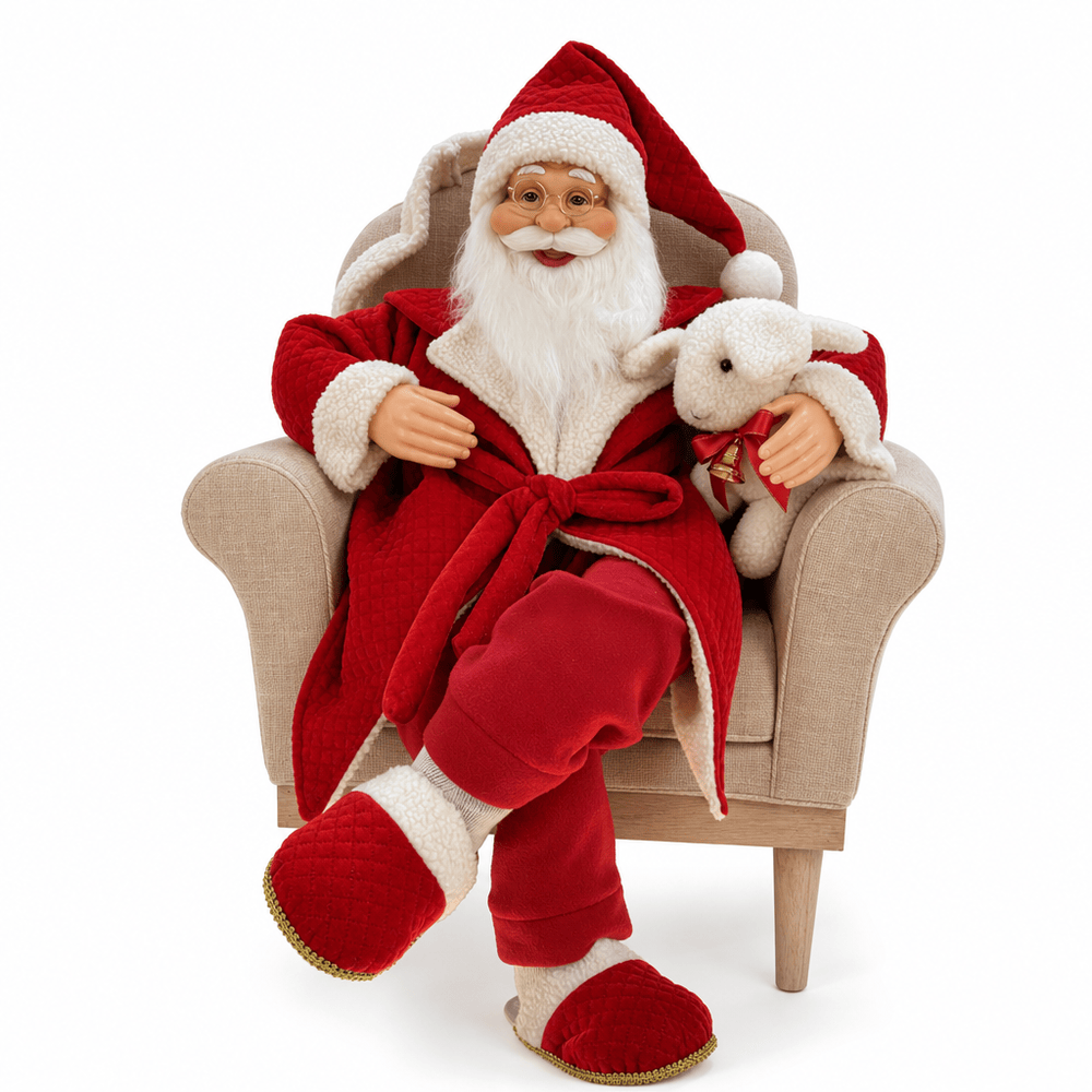 Musical Moving Santa in Armchair