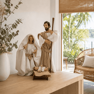 3pc Champagne Nativity Family