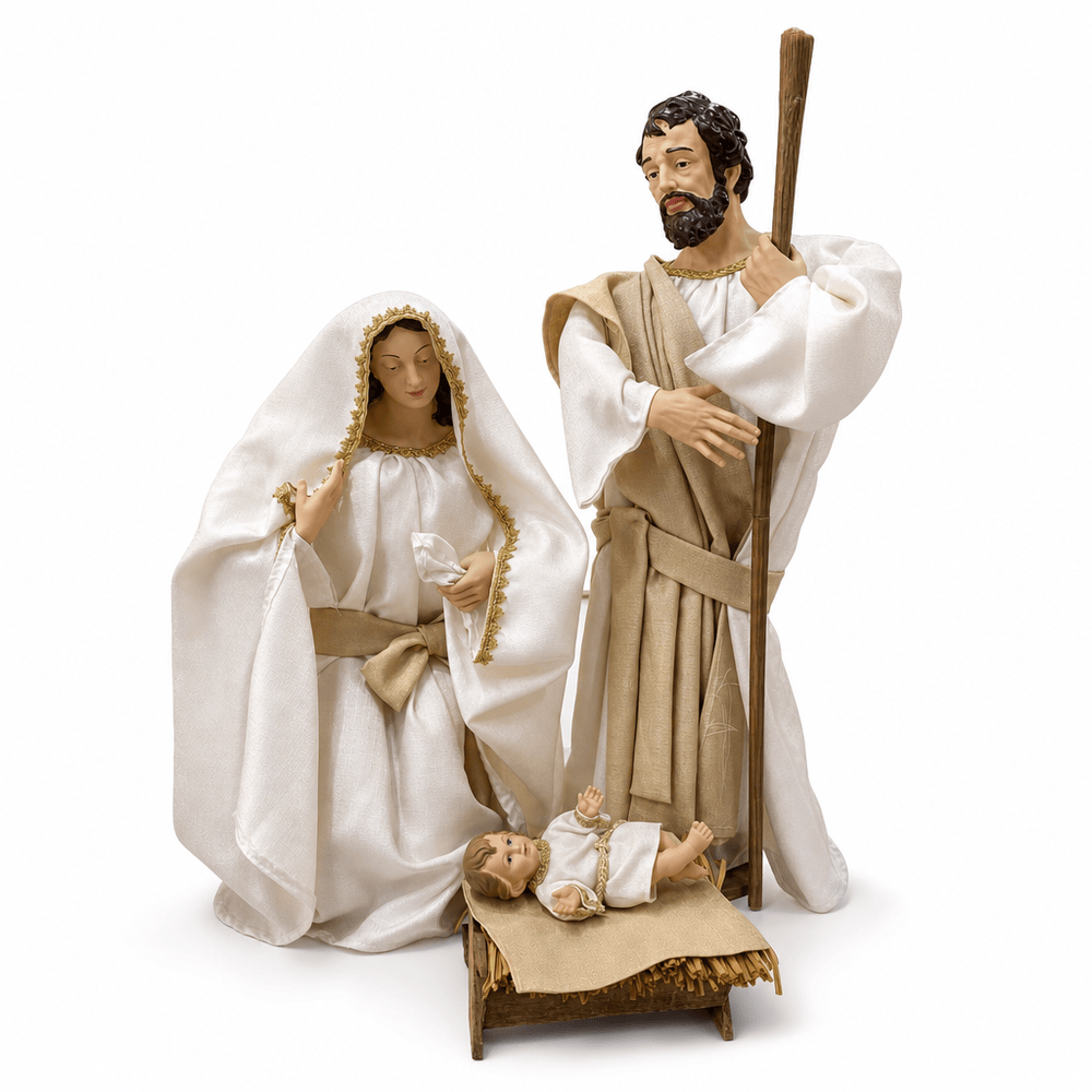 3pc Champagne Nativity Family