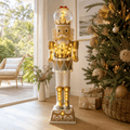 Animated King Nutcracker with Snow Globe (131cm)