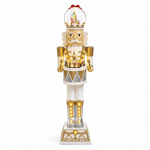 Animated King Nutcracker with Snow Globe (131cm)