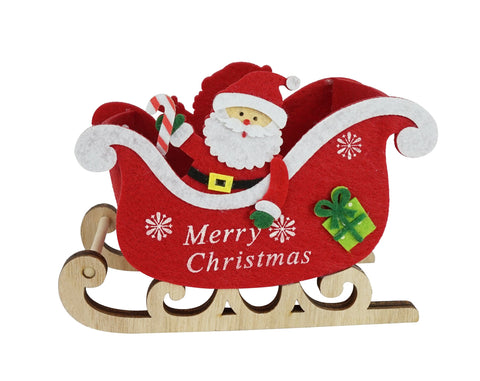 Santa Sleigh Felt Bucket