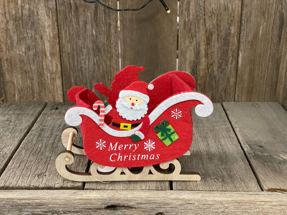 Santa Sleigh Felt Bucket