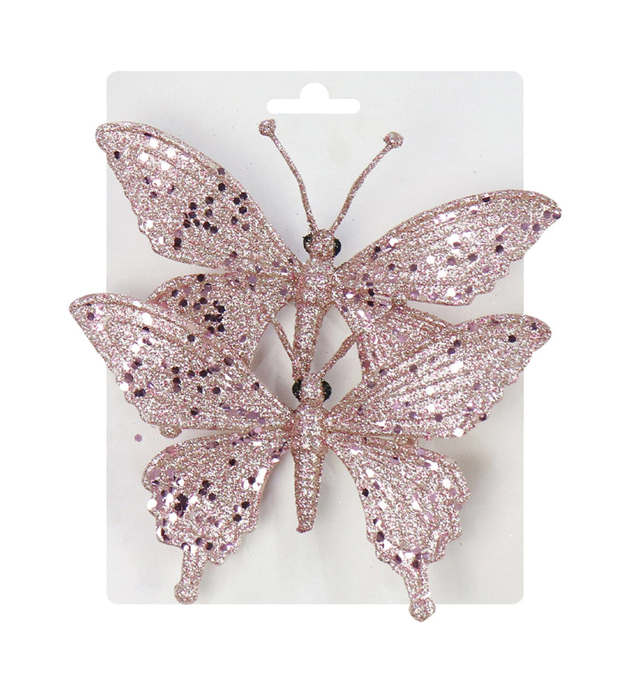 Clip On Sequin Butterfly (2pk)
