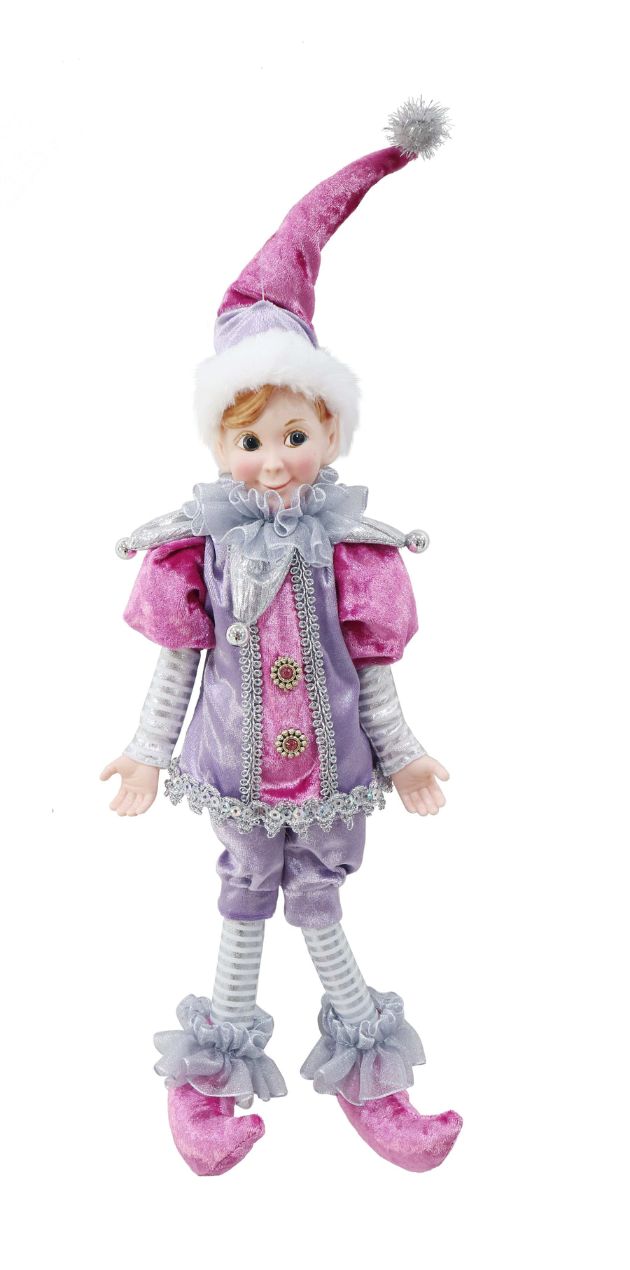 Frosted Pink and Purple Elves 3 Asst (38cm)