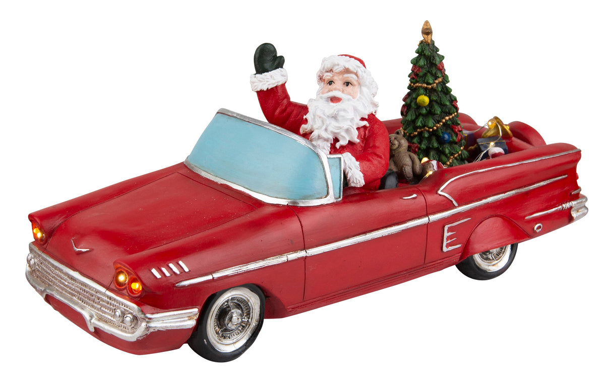 LED Musical Santa Hot Rod Car with Rotating Scene