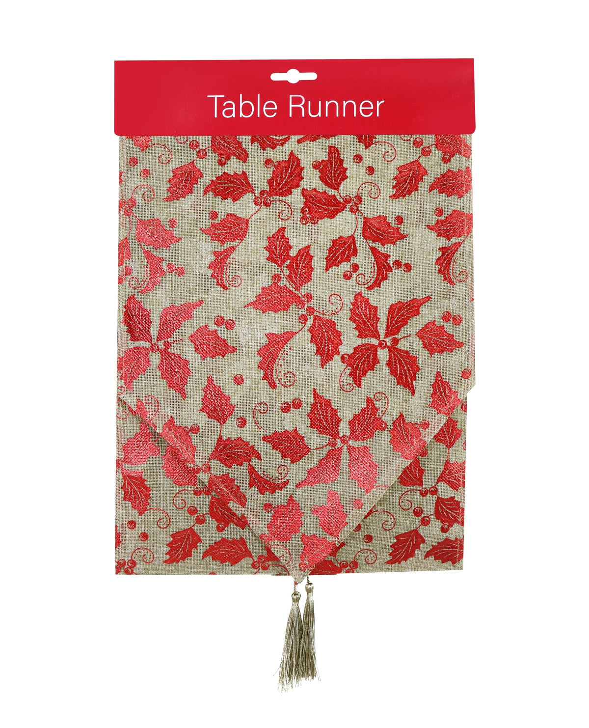 Red Foil Print Runner 4 Asst (180cm)