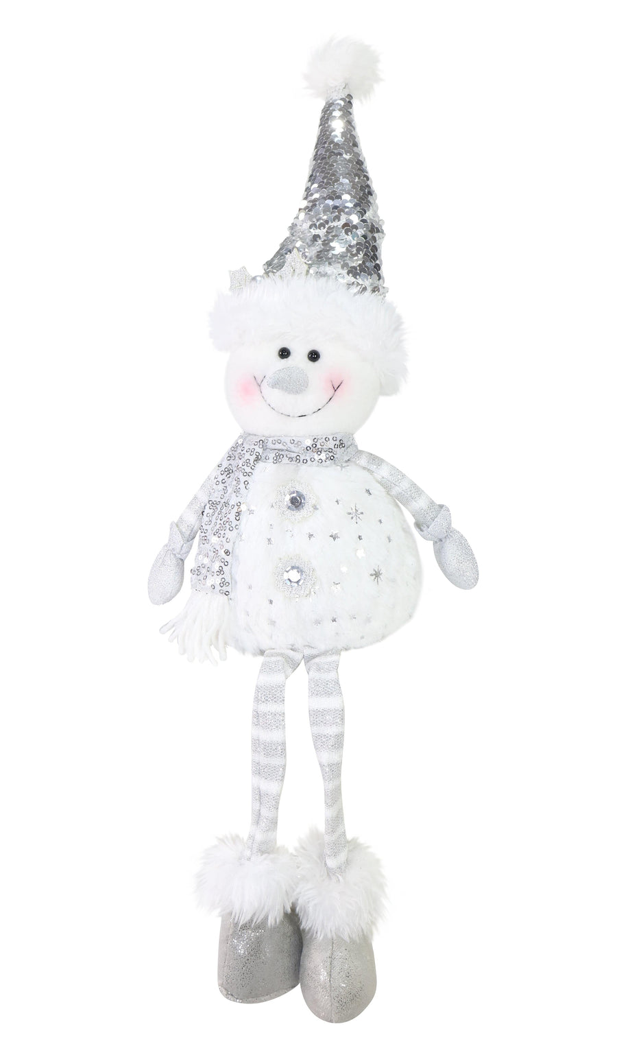 Silver Sequins Sitting Santa or Snowman 2 Asst (60cm)