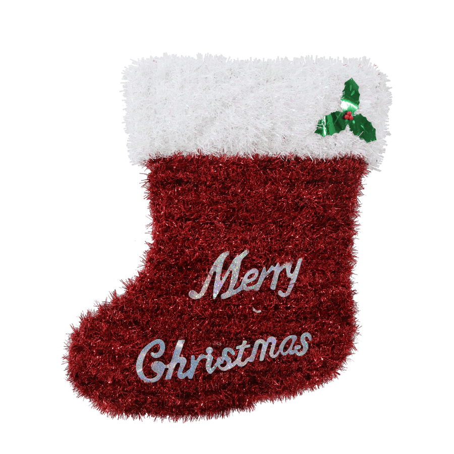 Tinsel Hat or Stocking Plaque Asst (50cm)