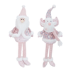 Sitting Santa/Reindeer Pink Sequins Asst