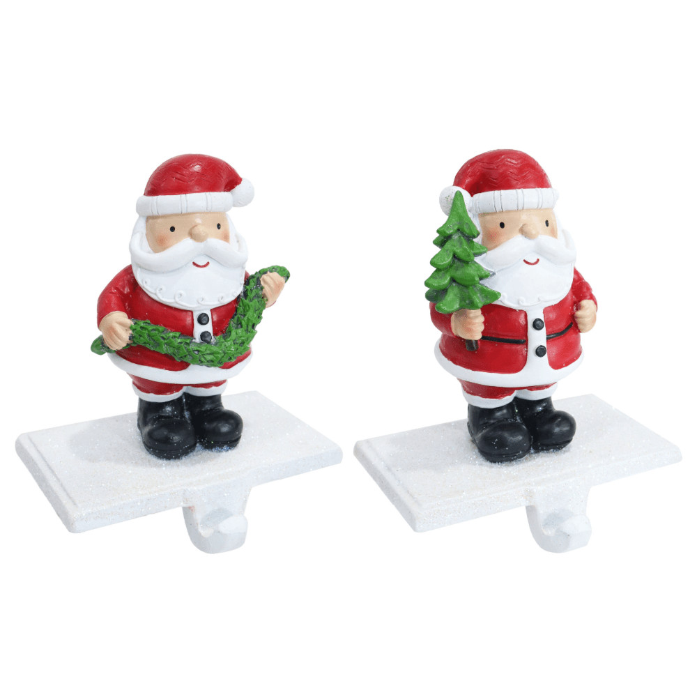Santa Resin Stocking Holder Asst