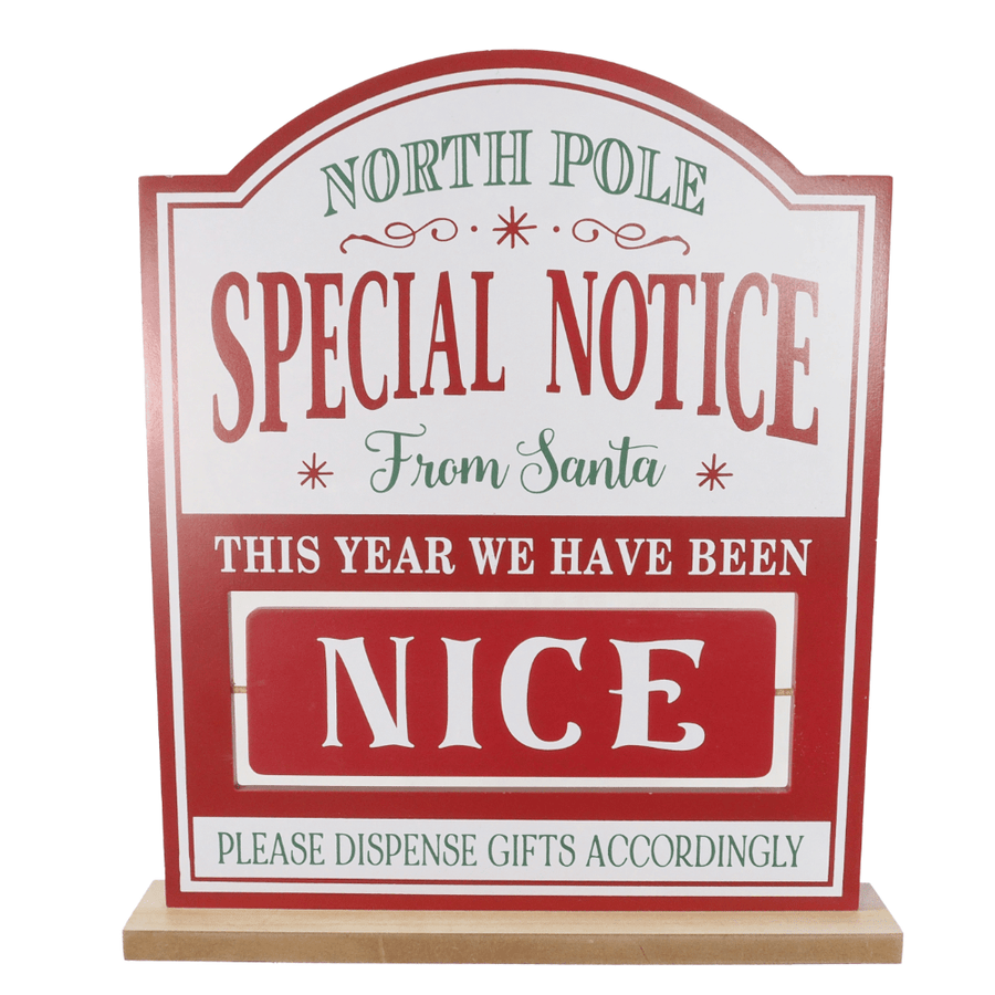 North Pole Special Notice Sign