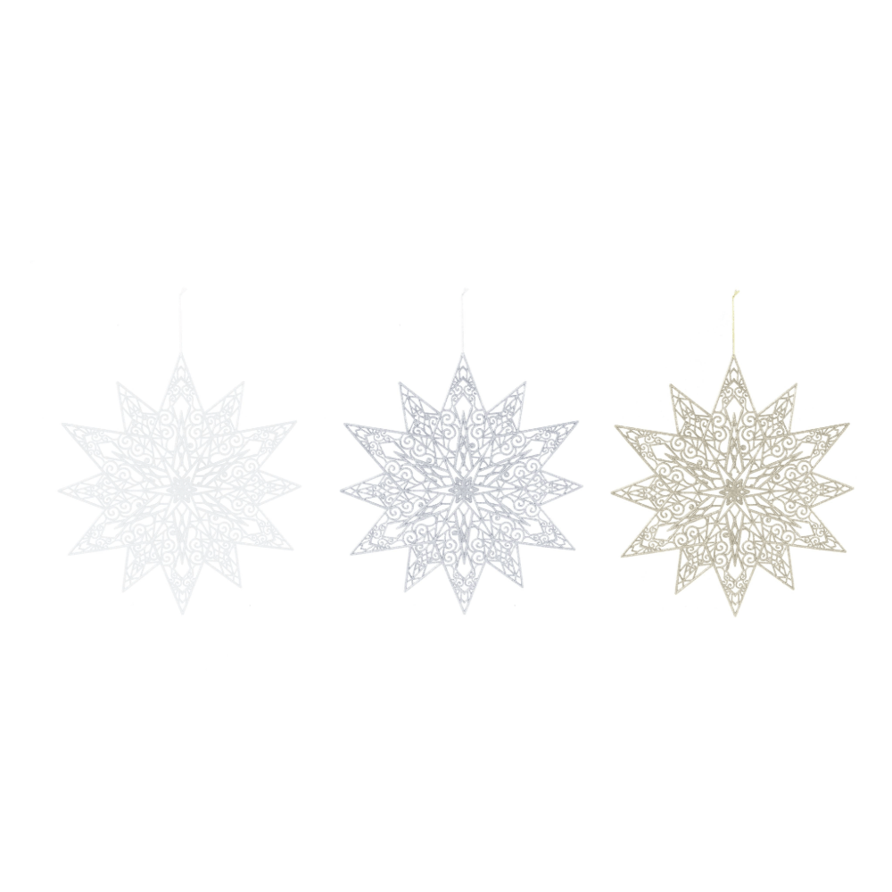 Glitter Hanging Snowflake Asst (48cm)