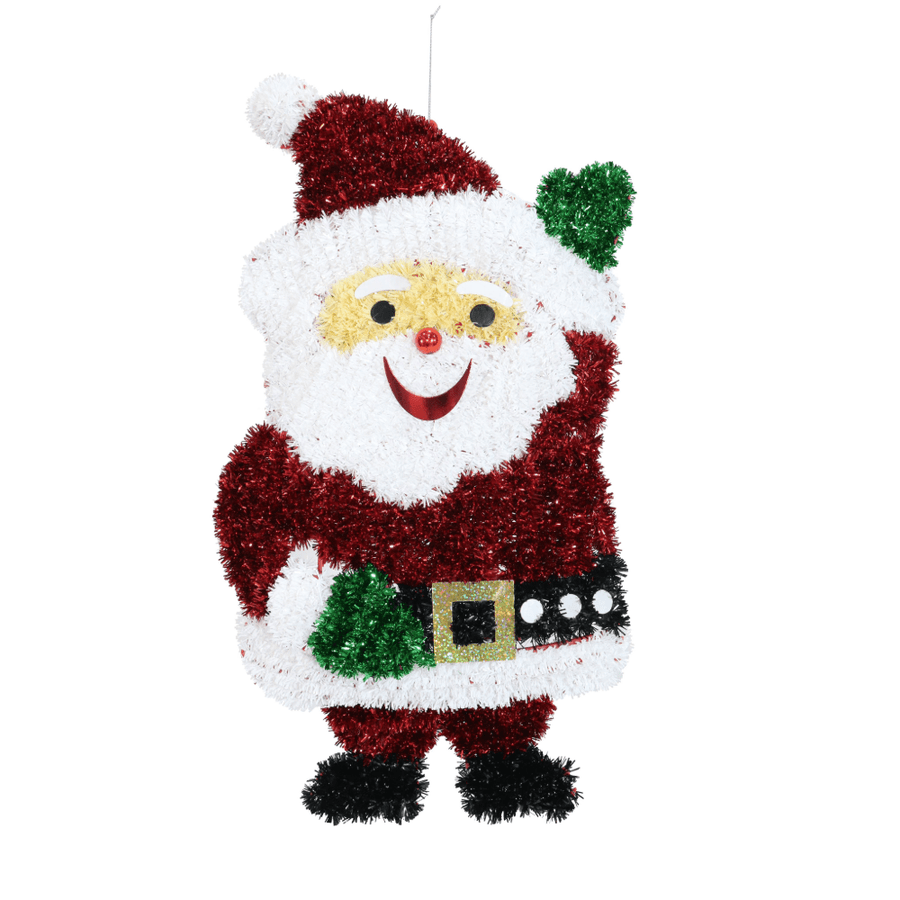 Tinsel Waving Santa Plaque