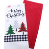 2pk Christmas Tea Towel 4 Asst