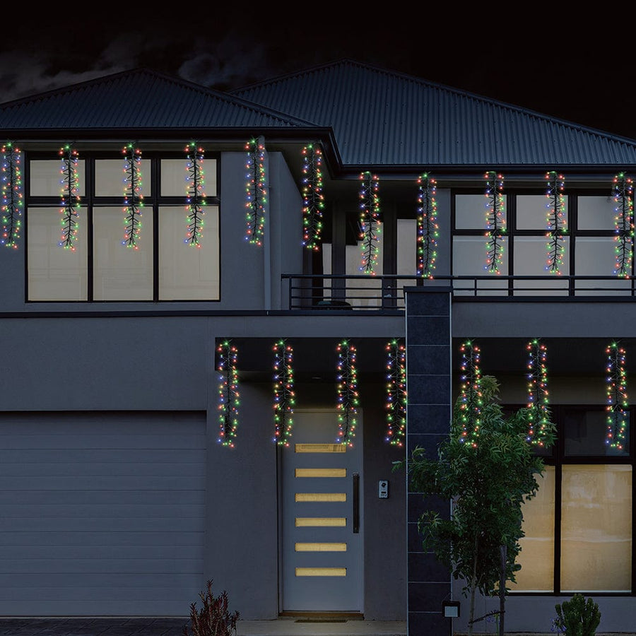 6 Colour Multi Firecracker Icicle Cluster (1152 LEDs)