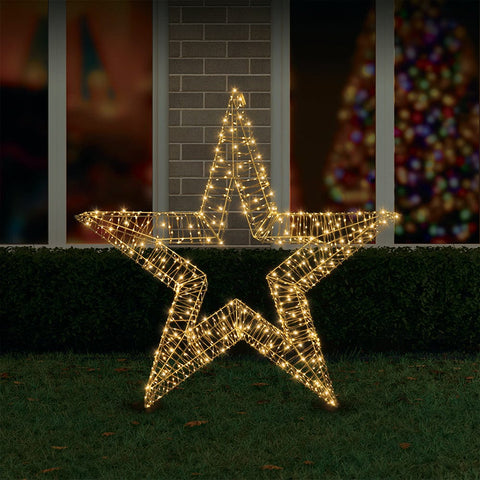 LED Giant Flashing Warm Flexi Wrap 3D Star (Click & Collect Only)