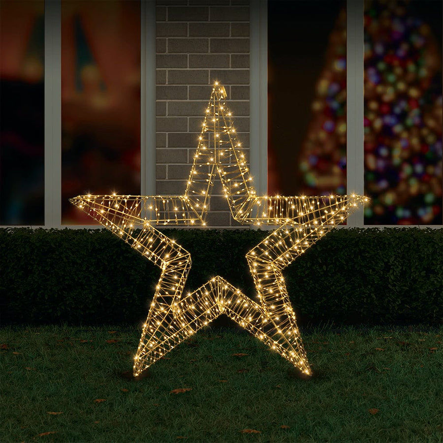 LED Giant Flashing Warm Flexi Wrap 3D Star (Click & Collect Only)