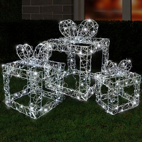 LED Flashing Curly Wire Presents Cool-Warm (3pc)