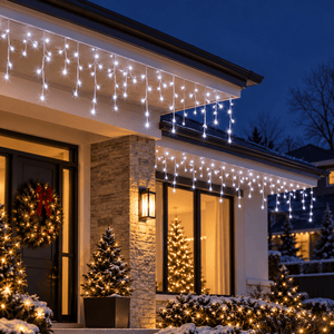LED Cool White Snowing Icicles (350 LEDs) - View 1