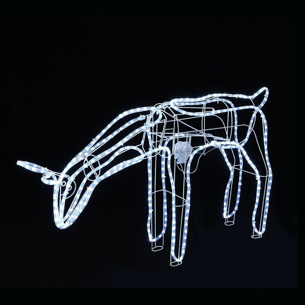 LED Ropelight Moving Feeding Reindeer Cool White (70cm)