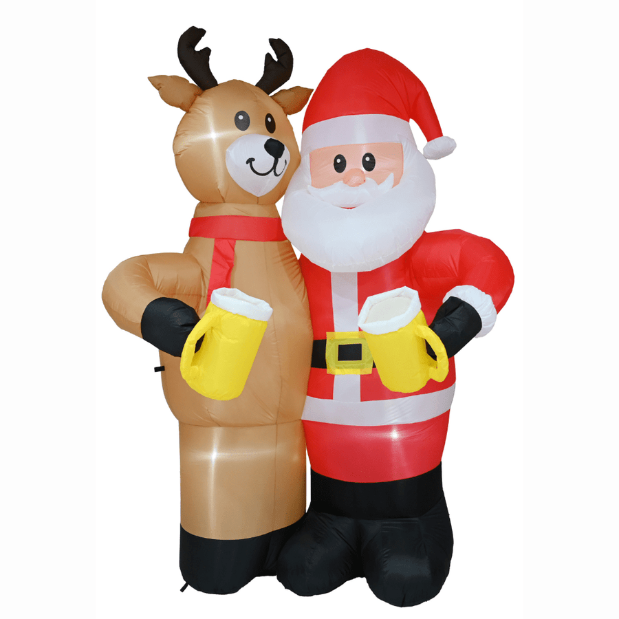 Inflatable Santa & Reindeer Drinking Buddies (240cm)