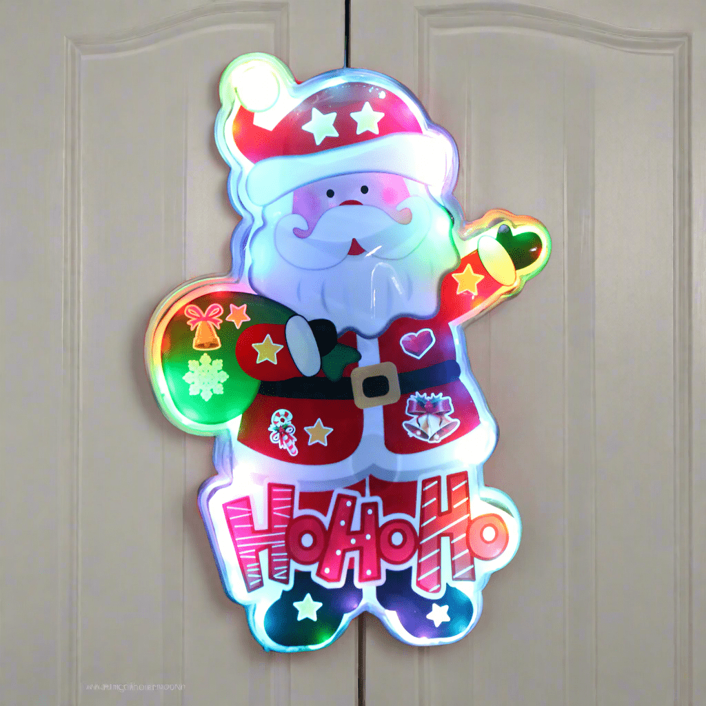 LED Colour Change Santa Plaque