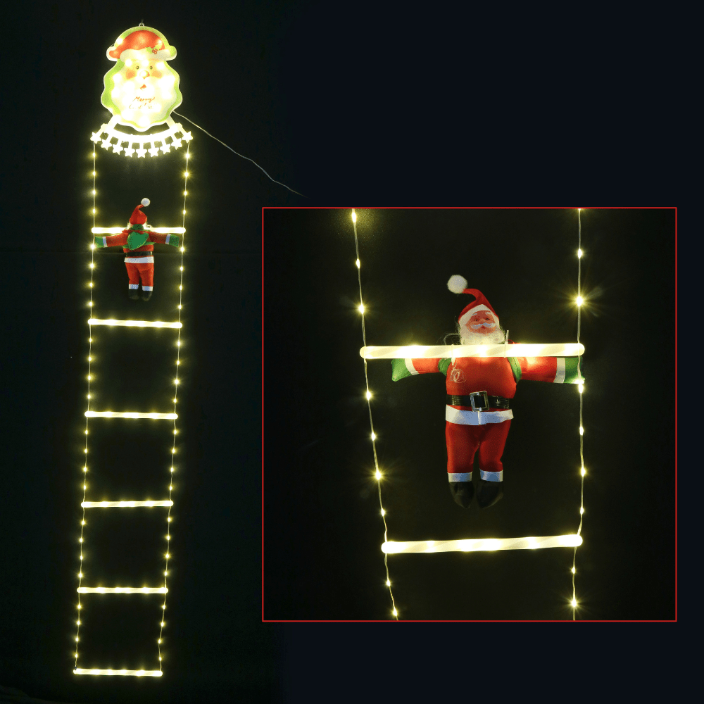 LED Santa on Starry Ladder (1.8m)