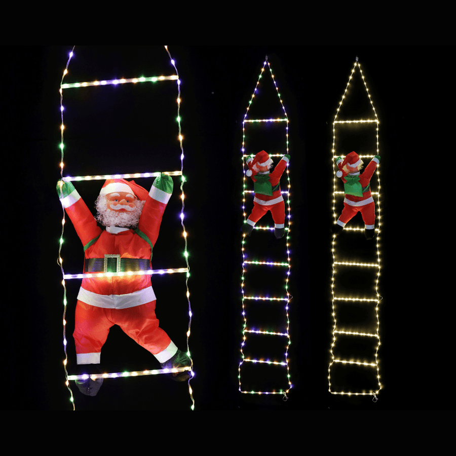 LED Dual Tone Ladder with Santa (2.4m)