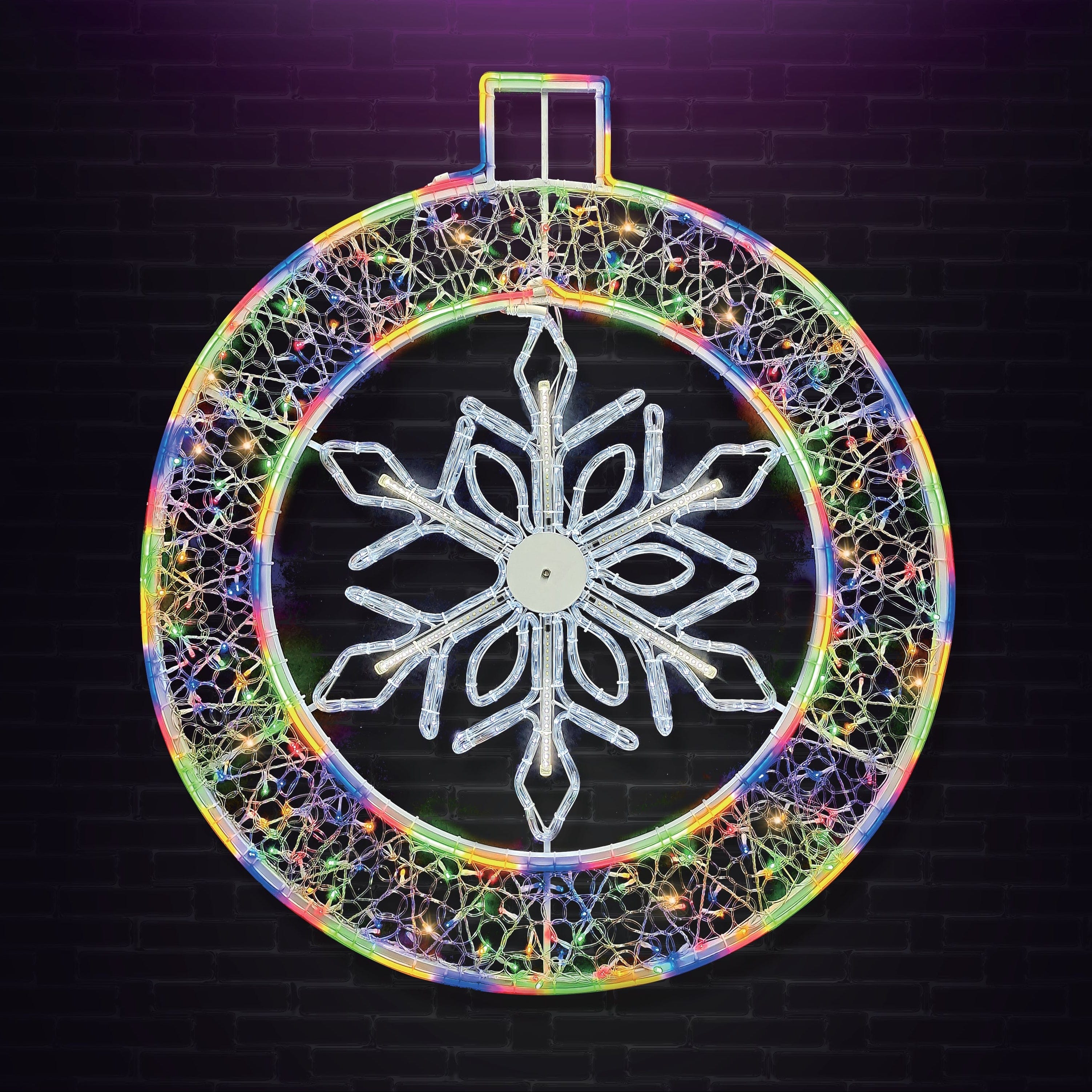 LED Neonflex Bauble Melting Snowflake Multi-White