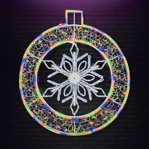 LED Neonflex Bauble Melting Snowflake Multi-White