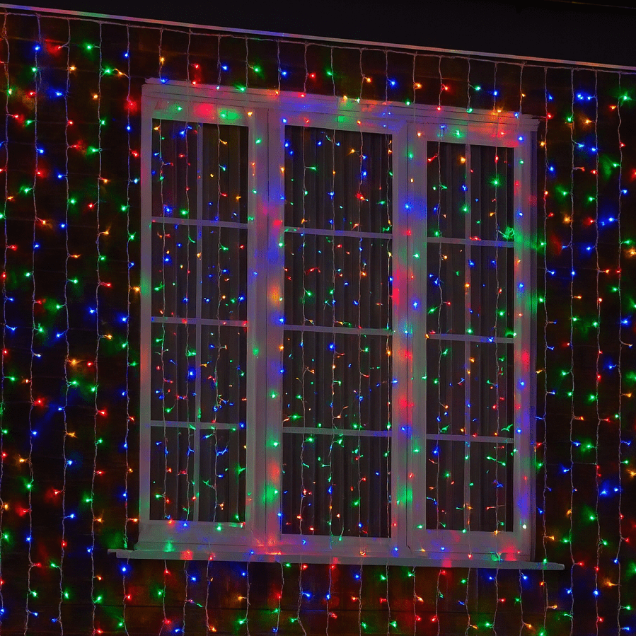 LED Twinkling Cluster Curtain Light Multicolour (3.5m)