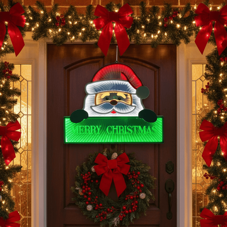 LED Infinity Merry Christmas Santa Light