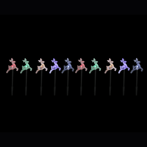 Solar LED Reindeer Path Lights Multicolour (10pk)