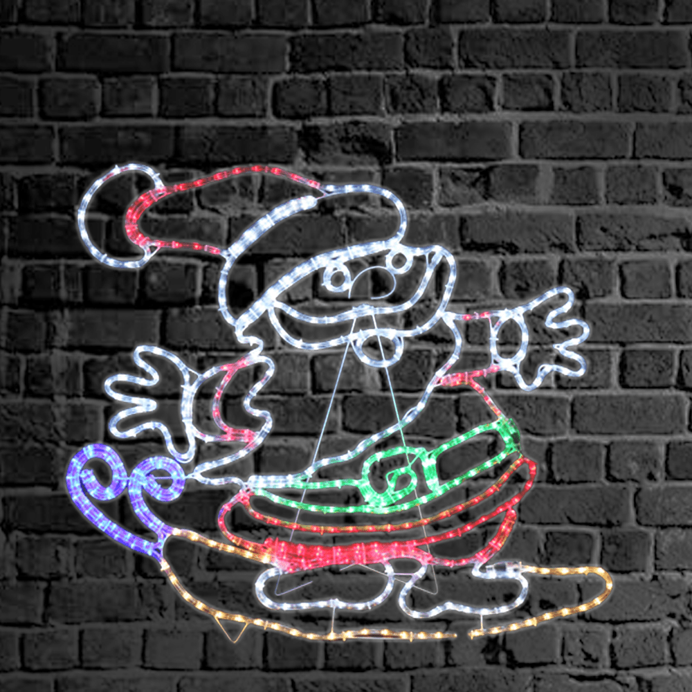 LED Surfing Santa Ropelight Motif (70cm)