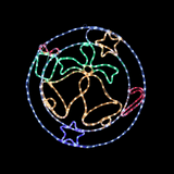LED Ropelight Wreath with Flashing Bells (79cm)