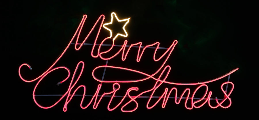 LED Neonflex Merry Christmas with Star (128x56cm)