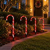 LED Solar Candy Cane Path Lights (4pc)