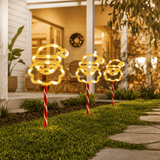 LED Solar Candy Santa Face Path Lights
