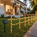 LED Solar Candy Cane Fence Red and White (4.5m) 6pk