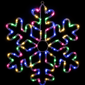 LED Solar Flashing Snowflake Motif Multicolour (53cm x 53cm) - View 2