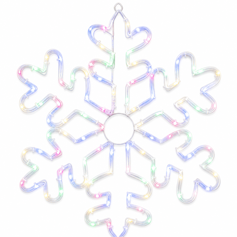 LED Solar Flashing Snowflake Motif Multicolour (53cm x 53cm)