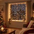 200 LED Battery Operated Curtain Lights with Timer (1.4m x 1.4m)